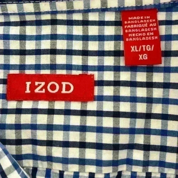 IZOD Long Sleeve Checked Shirt. Size XL - Picture 3 of 5